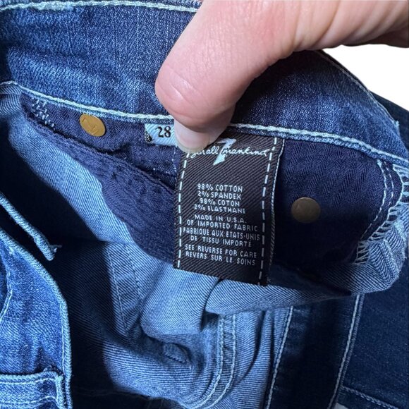 7FAM JOSEFINA SKINNY BOYFRIEND CROP 28 MEDIUM INDIGO - Picture 6 of 7